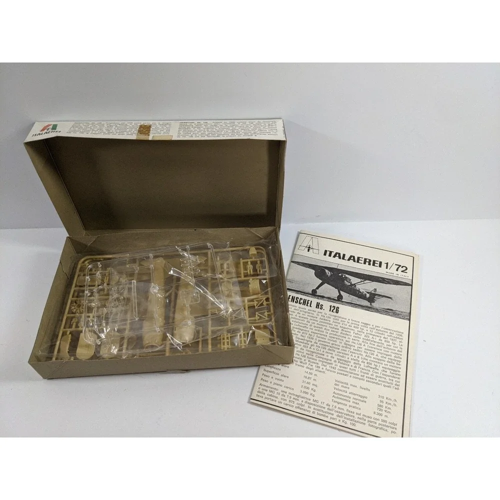 Vintage 1/72 Italaerei Henschel  HS-126 Model Kit - Open Box Sealed Inside